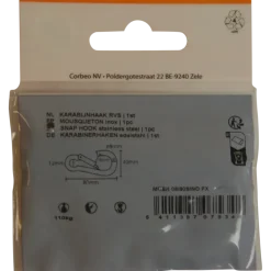 Karabijnhaak RVS 80 mm 1 stuk