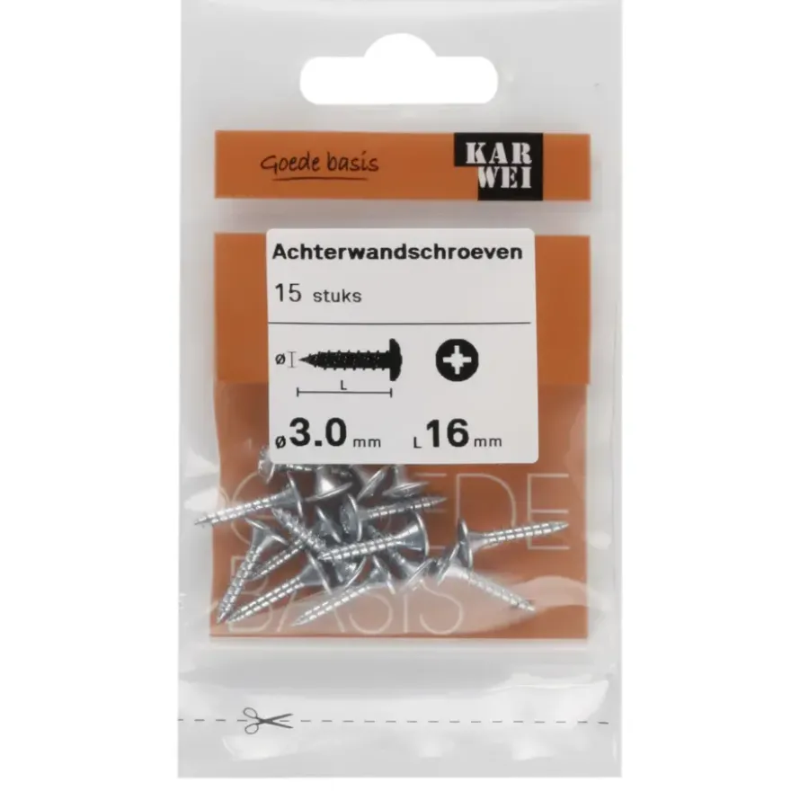 KARWEI achterwandschroef 3x16 mm (15 stuks)