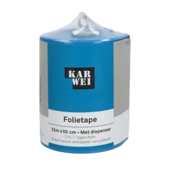KARWEI afplaktape met afdekfolie in dispenser 33m x 55cm