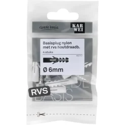 KARWEI Basisplug 6x30mm+hdb 5x35 RVS 4ST
