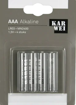 KARWEI Batterij Alkaline AAA 4 stuks