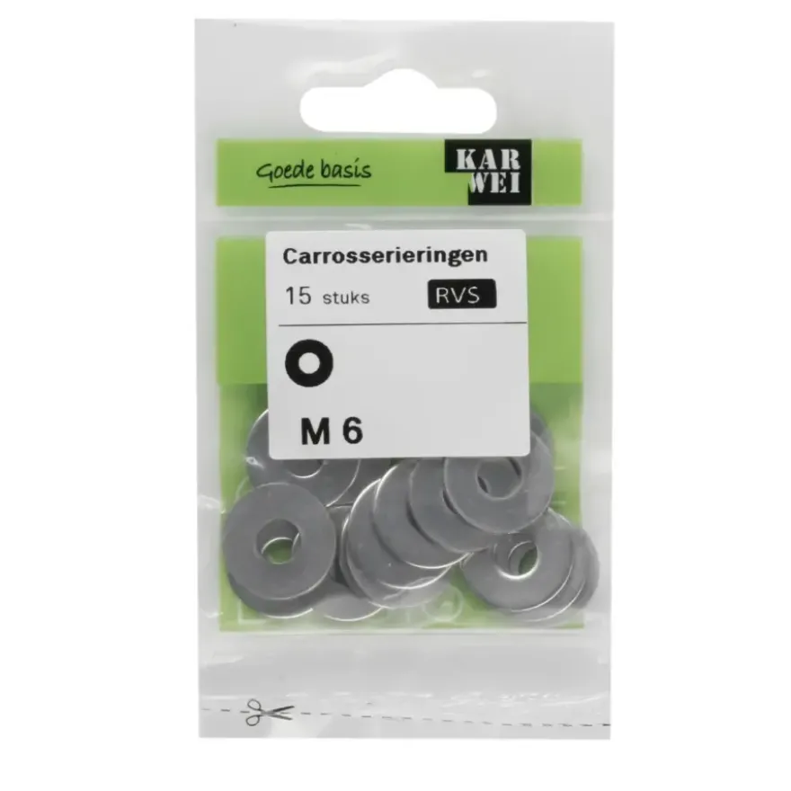 KARWEI carrosseriering rvs M6 (15 stuks)
