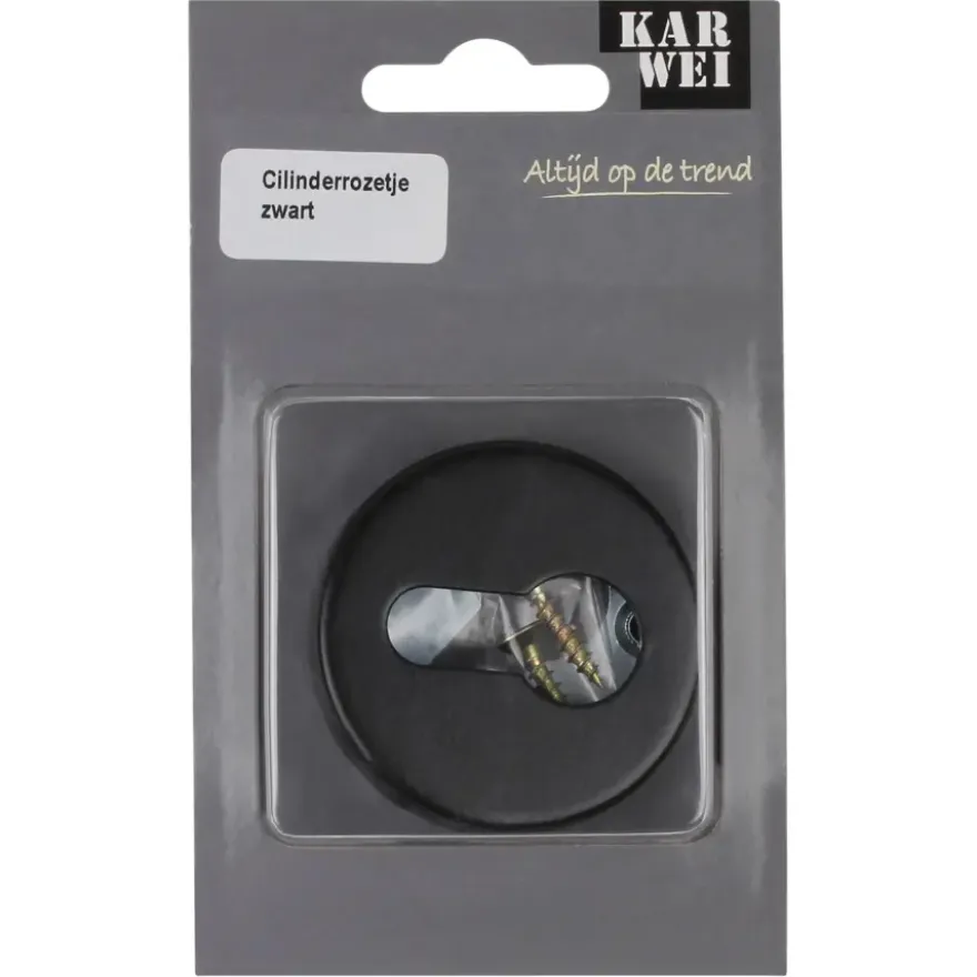 KARWEI cilinder rozet rond zwart (aluminium)