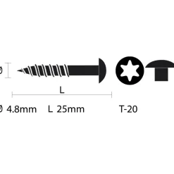 KARWEI compactplaatschroef RVS wit 4,8x25 mm (5 stuks)
