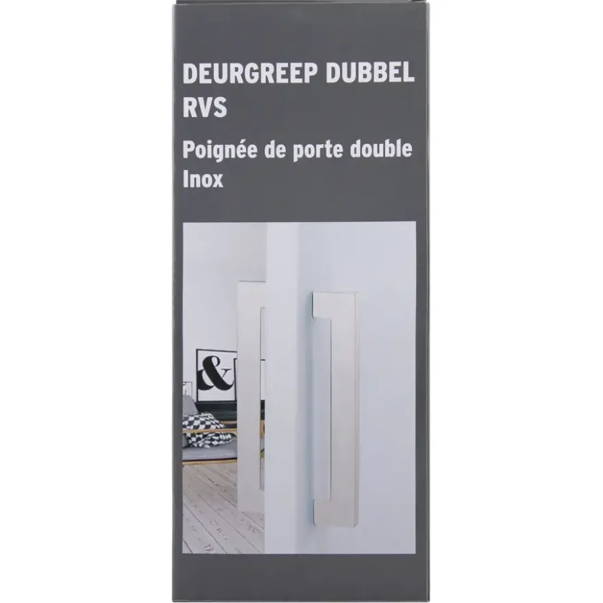 Karwei deurgreep dubbel Eddy RVS