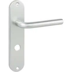 Karwei deurkruk set Abel ovaal schild vrij-bezet sluiting 63/8 mm aluminium