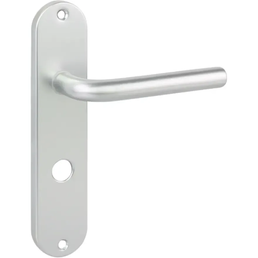 Karwei deurkruk set Abel ovaal schild vrij-bezet sluiting 63/8 mm aluminium
