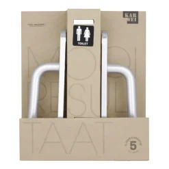 Karwei deurkruk set Abel ovaal schild vrij-bezet sluiting 63/8 mm aluminium