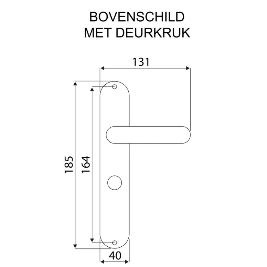 Karwei deurkruk set Abel ovaal schild vrij-bezet sluiting 63/8 mm aluminium