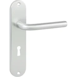 Karwei deurkruk set Abel ovaal schild sleutelgat 56 mm aluminium