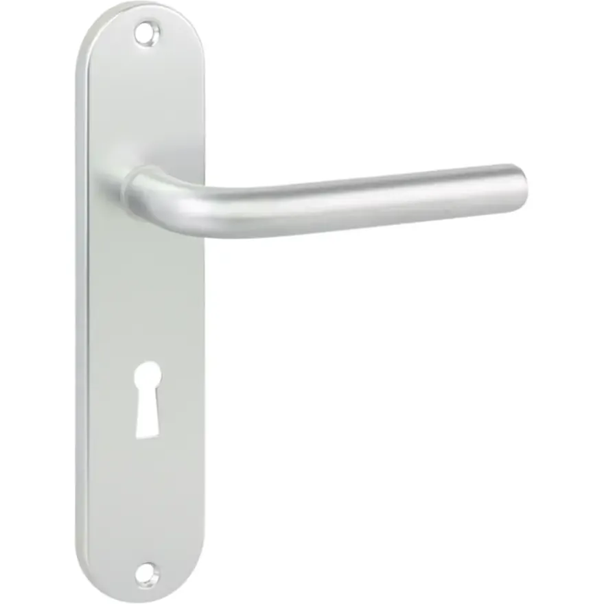 Karwei deurkruk set Abel ovaal schild sleutelgat 56 mm aluminium
