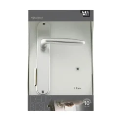 Karwei deurkruk set Antonio ovaal blind schild aluminium