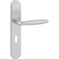 Karwei deurkruk set Antonio ovaal schild sleutelgat 56 mm aluminium