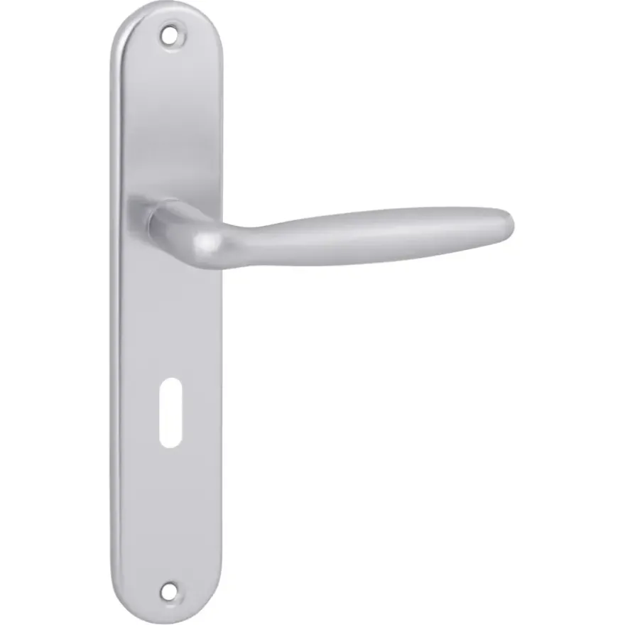 Karwei deurkruk set Antonio ovaal schild sleutelgat 56 mm aluminium