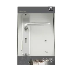 Karwei deurkruk set Antonio ovaal schild sleutelgat 56 mm aluminium