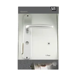 Karwei deurkruk set Antonio ovaal schild vrij-bezet sluiting 63/8 mm aluminium