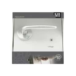 Karwei deurkruk set Antonio rond rozet aluminium