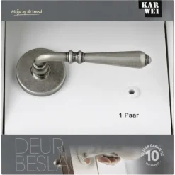 Karwei deurkruk set Bento rond rozet tin look messing