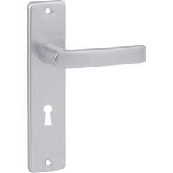 Karwei deurkruk set Blok recht schild sleutelgat 56 mm aluminium