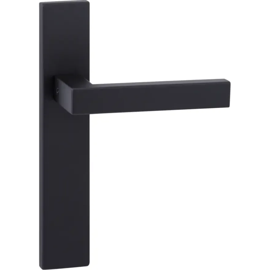 Karwei deurkruk set Chelsea recht blind schild zwart RVS