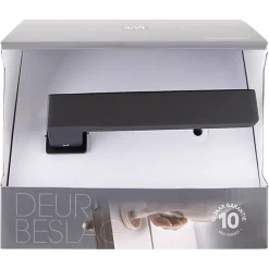 Karwei deurkruk set Chelsea vierkant rozet klein zwart RVS