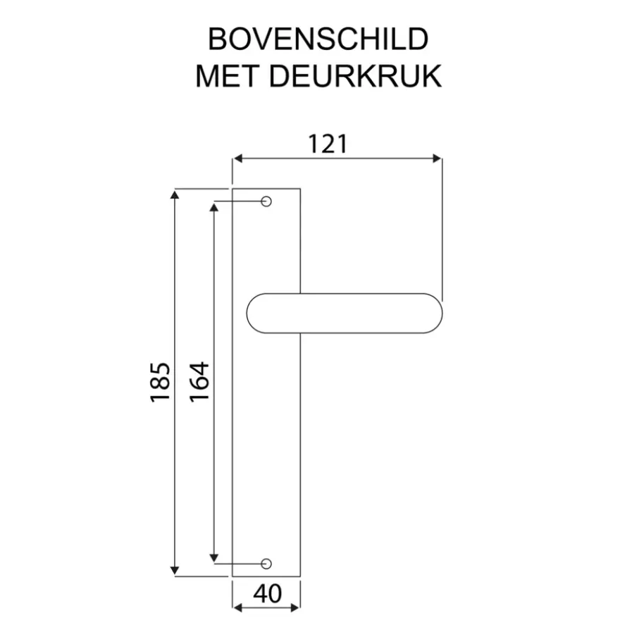 Karwei deurkruk set Daan recht blind schild aluminium