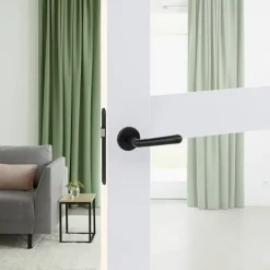 Karwei deurkruk set Danilo rond rozet zwart aluminium