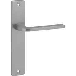Karwei deurkruk set Enzo recht blind schild RVS look aluminium