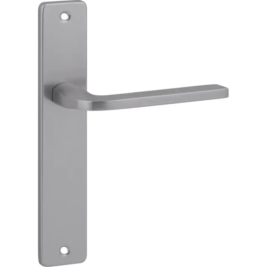 Karwei deurkruk set Enzo recht blind schild RVS look aluminium