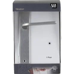Karwei deurkruk set Enzo recht blind schild RVS look aluminium