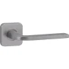 Karwei deurkruk set Enzo vierkant rozet RVS look aluminium