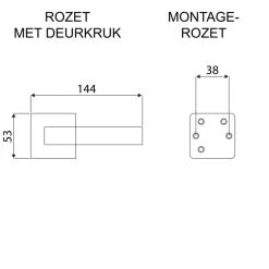 Karwei deurkruk set Enzo vierkant rozet RVS look aluminium