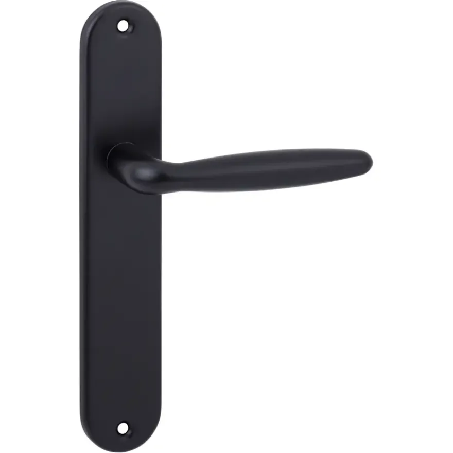 Karwei deurkruk set Eros ovaal blind schild zwart aluminium
