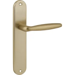 Karwei deurkruk set Eros ovaal blind schild messing mat aluminium