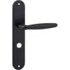 Karwei deurkruk set Eros ovaal schild vrij-bezet sluiting 63/8 mm zwart aluminium