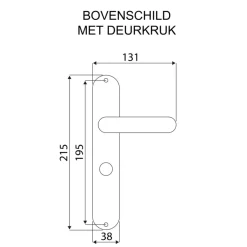 Karwei deurkruk set Eros ovaal schild vrij-bezet sluiting 63/8 mm zwart aluminium