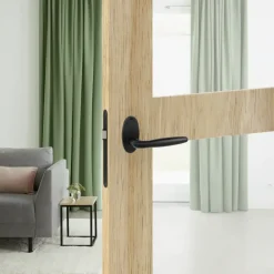 Karwei deurkruk set Eros ovaal rozet zwart aluminium