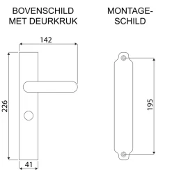 Karwei deurkruk set Fulham recht schild vrij-bezet sluiting 63/8 mm RVS