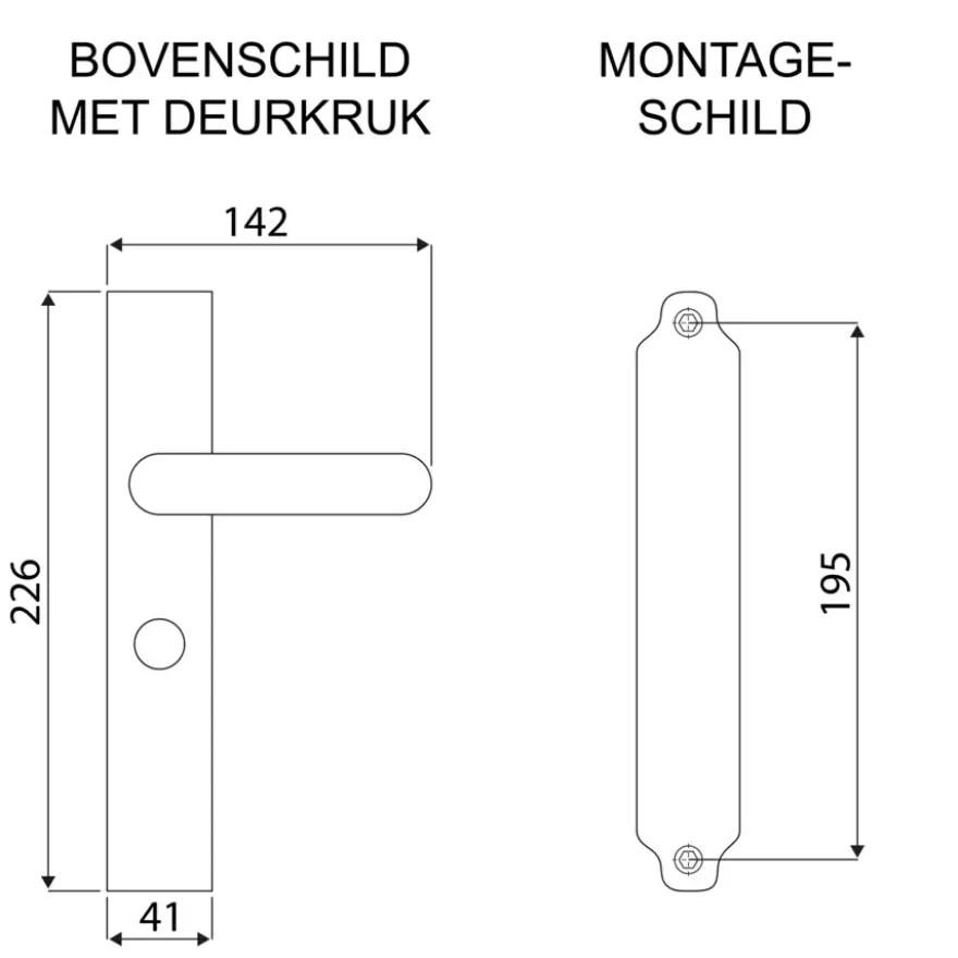 Karwei deurkruk set Fulham recht schild vrij-bezet sluiting 63/8 mm RVS