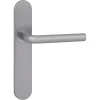 Karwei deurkruk set Gino ovaal blind schild RVS look aluminium
