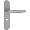 Karwei deurkruk set Gino ovaal schild vrij-bezet sluiting 63/8 mm RVS look aluminium