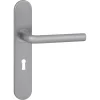 Karwei deurkruk set Gino ovaal schild sleutelgat 56 mm RVS look aluminium