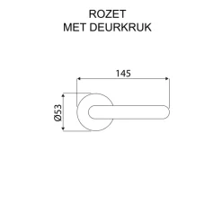 Karwei deurkruk set Gino rond rozet RVS look aluminium