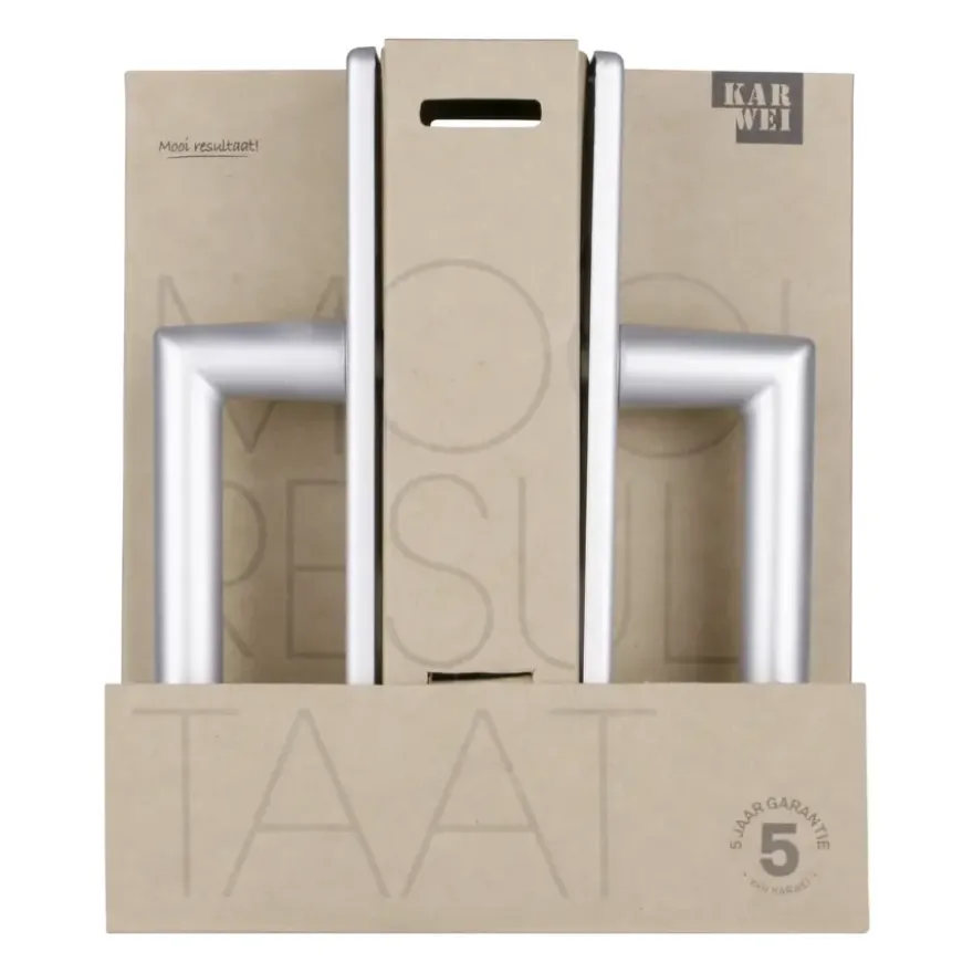 Karwei deurkruk set Greece recht schild sleutelgat 56 mm ANOX aluminium mat