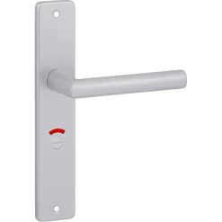 Karwei deurkruk set Greece recht schild vrij-bezet sluiting 63/8 mm ANOX aluminium mat