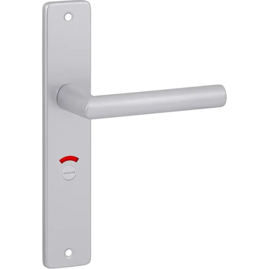 Karwei deurkruk set Greece recht schild vrij-bezet sluiting 63/8 mm ANOX aluminium mat