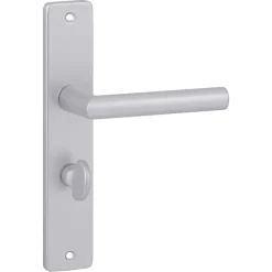 Karwei deurkruk set Greece recht schild vrij-bezet sluiting 63/8 mm ANOX aluminium mat