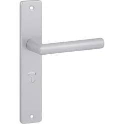 Karwei deurkruk set Greece recht schild vrij-bezet sluiting 63/8 mm ANOX aluminium mat