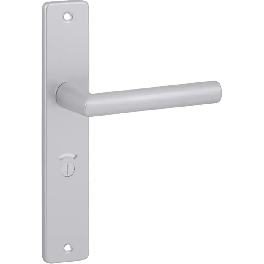 Karwei deurkruk set Greece recht schild vrij-bezet sluiting 63/8 mm ANOX aluminium mat