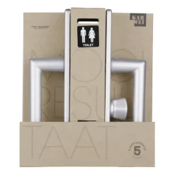 Karwei deurkruk set Greece recht schild vrij-bezet sluiting 63/8 mm ANOX aluminium mat